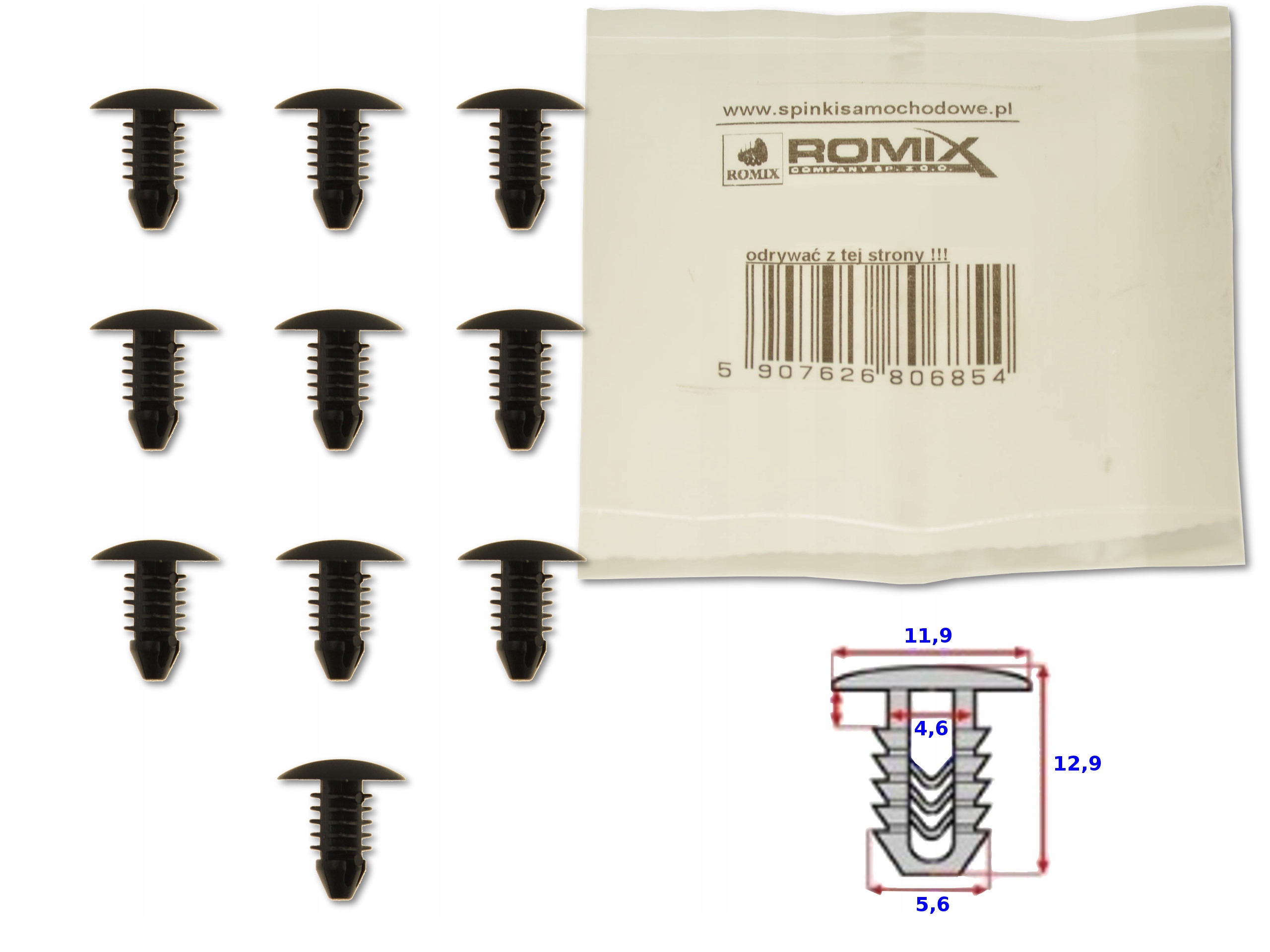 

Suzuki Grand Vitara XL-7 Klips Spinka Kołek 10x