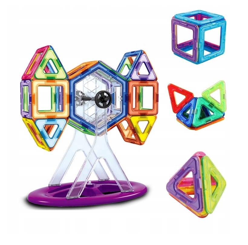 EDUKACYJNE KLOCKI MAGNETYCZNE ZESTAW 76 EL PANELE Liczba elementów 76 szt.