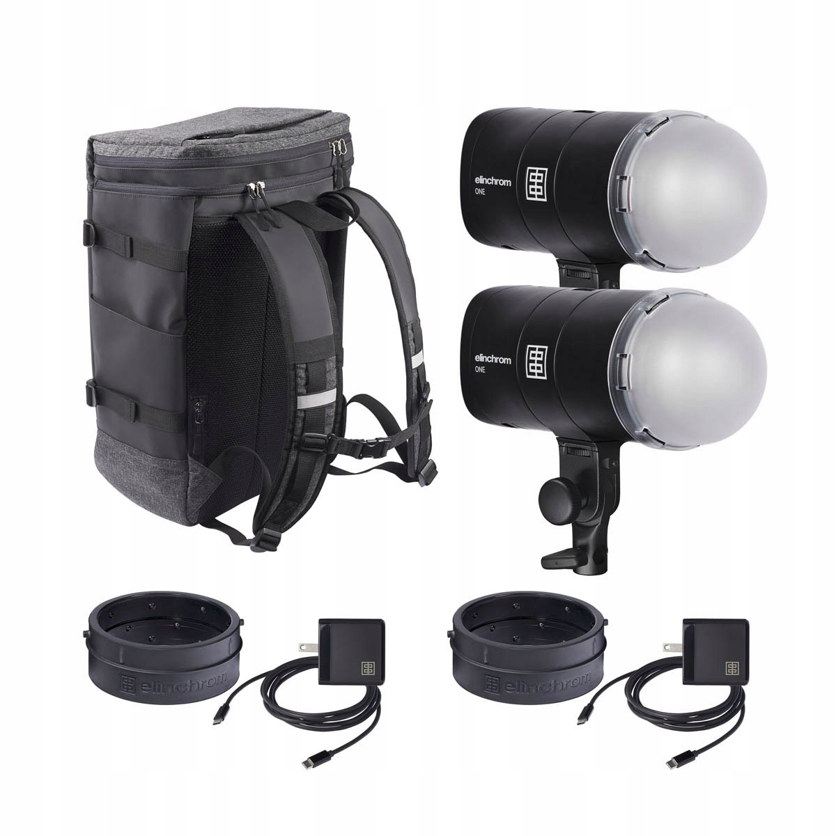 Zestaw 2x lampa błyskowa Elinchrom One 131Ws z plecakiem i akcesoriami