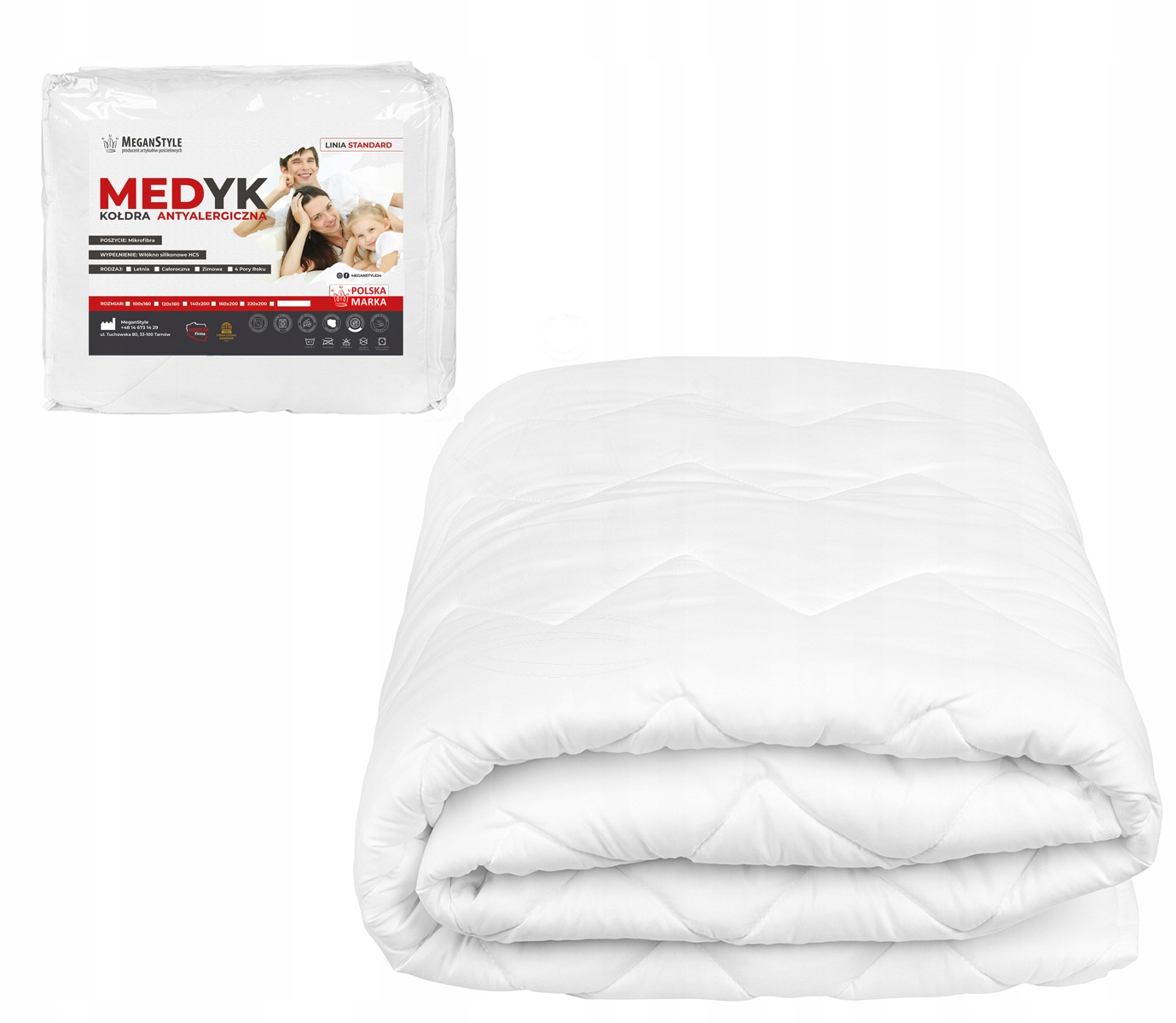 Kołdra zimowa 120x180 cm Antyalergiczna MEDYK