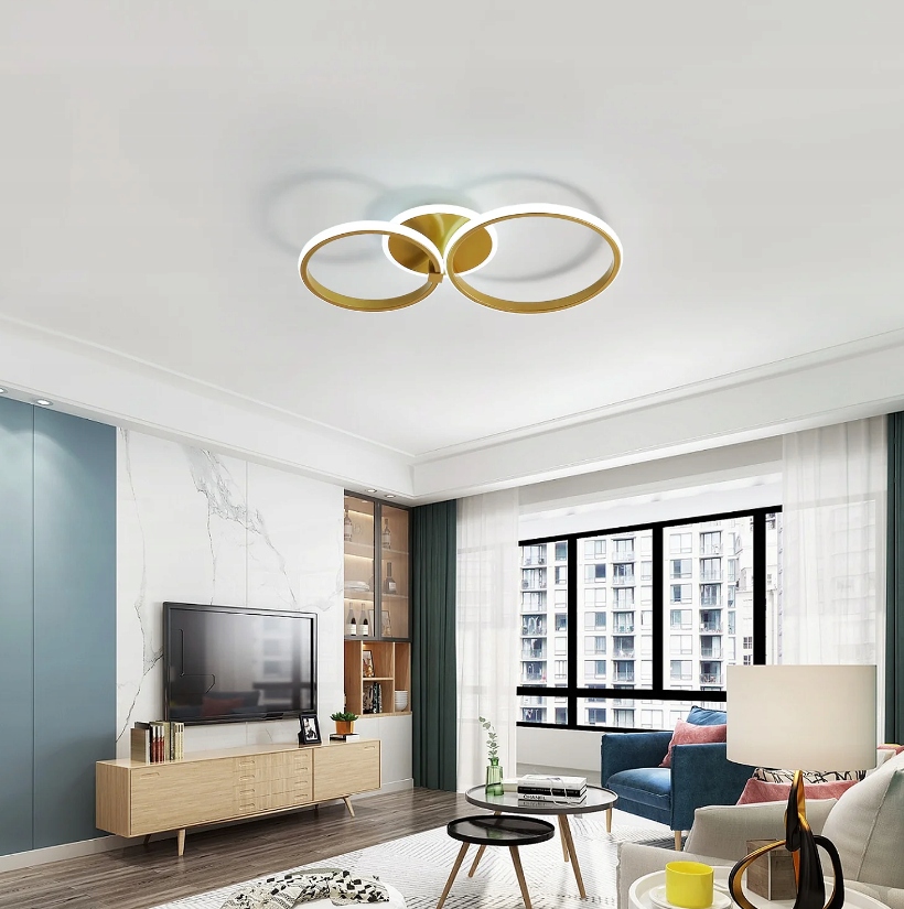 LAMPA SUFITOWA LED PLAFON RING LAMPA WISZACA ZŁOTA 6500K OKRĄGŁY NOWOCZESNA Rodzaj gwintu zintegrowane źródło LED