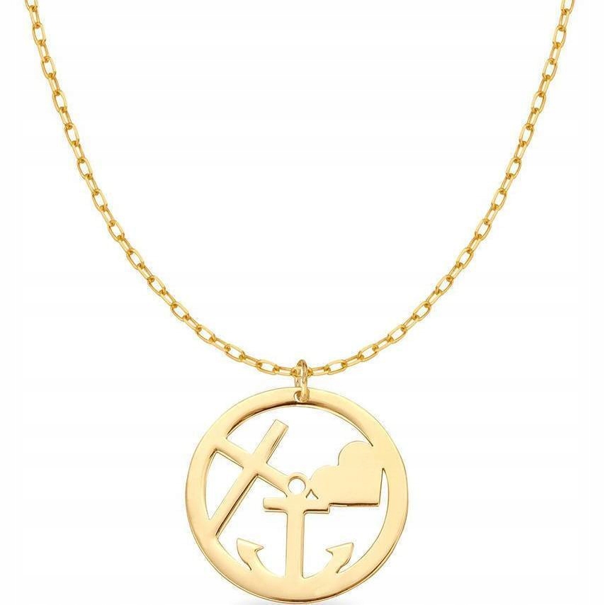 

Złoty naszyjnik 333 Celebrytka Serce Wiara Miłość