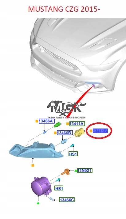 GNIAZDO ŻARÓWKI KIERUNKOWSKAZU MUSTANG 2015- Numer katalogowy oryginału 5060034