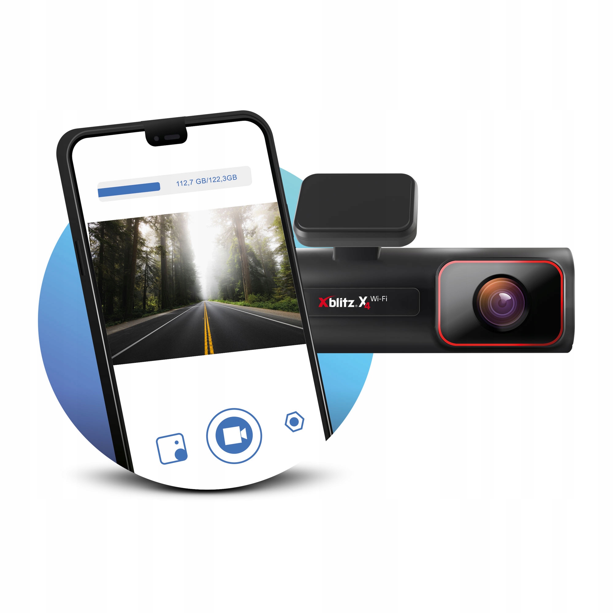 WIDEOREJESTRATOR JAZDY REJESTRATOR XBLITZ X4 WiFi 2,5k + GŁOŚNIK FM Marka Xblitz