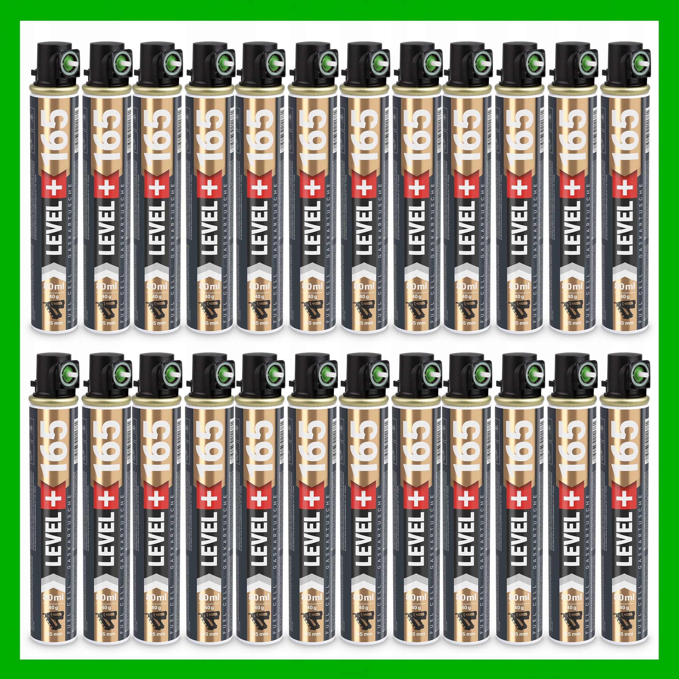 Plynová náplň do hřebíkovaček 24 ks 80 ml 40 g L+165 g