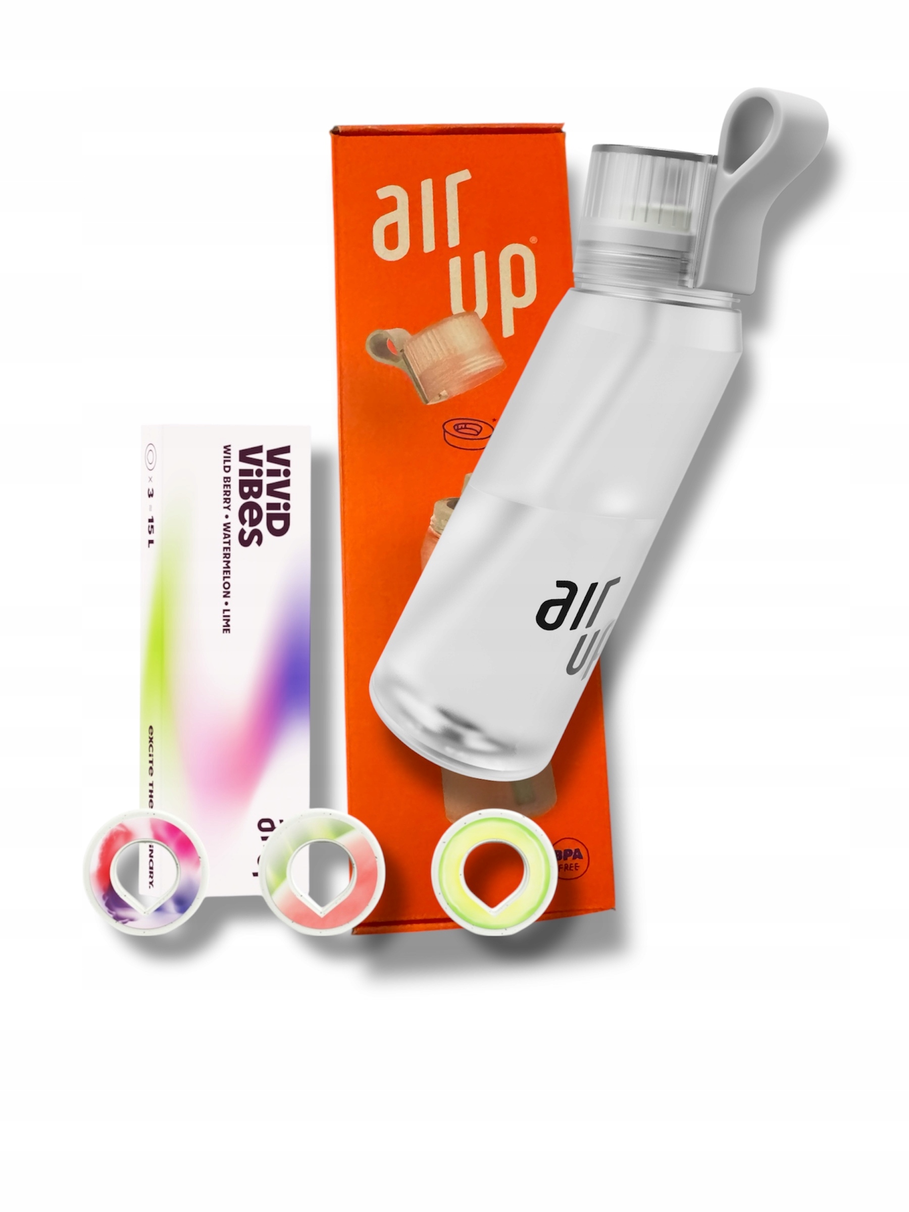 BUTELKA AIR UP BIAŁY PEARL WHITE! ! + 3 WKŁADY VIVID • Opinie