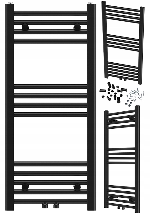 Kúpeľňový Ohrievač Čierny Kaloryfer Moderný Rebríkový 90x40 cm Raven