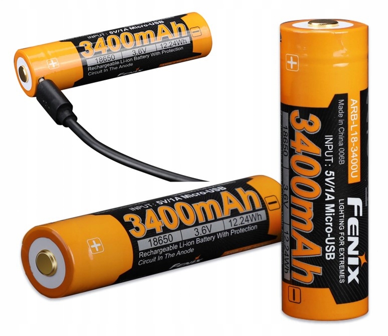 Fenix Akumulator Ogniwo Ładowanie Usb ARB-L18U 18650 3400 mAh 3,6 V