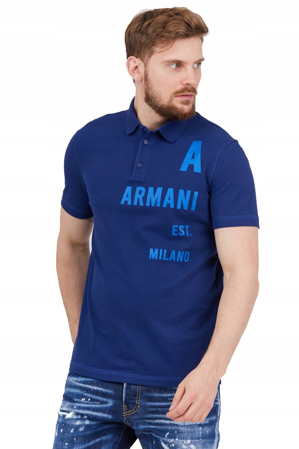 Armani Exchange Tmavě modrá pánská polokošile M