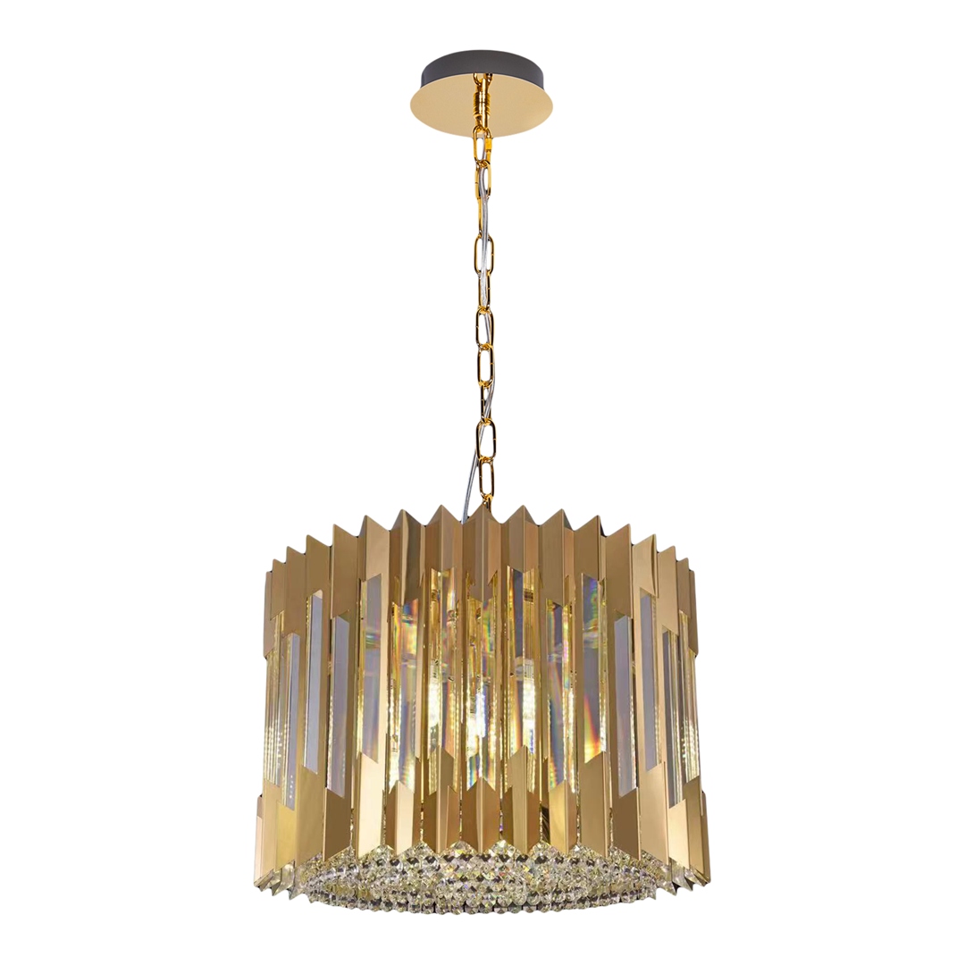 Luster Ritz Zlaté sklenené kryštály 7xE14 42x120 cm Závesná lampa Pokoj