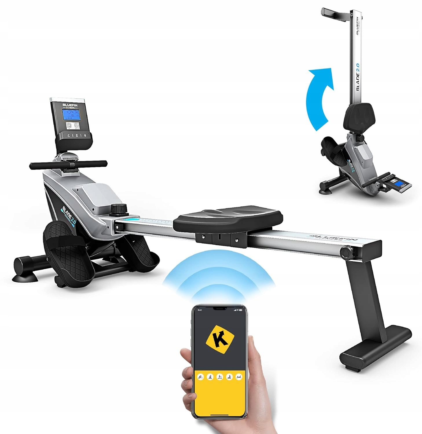 Wioślarz Magnetyczny Treningowy Bluefin Fitness Blade 2.0 LCD Aplikacja
