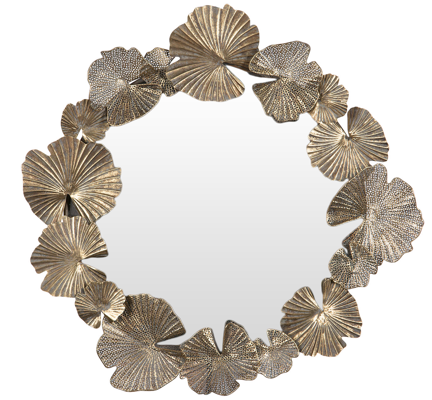 Zrkadlo Listy kovové, priemer 86 cm