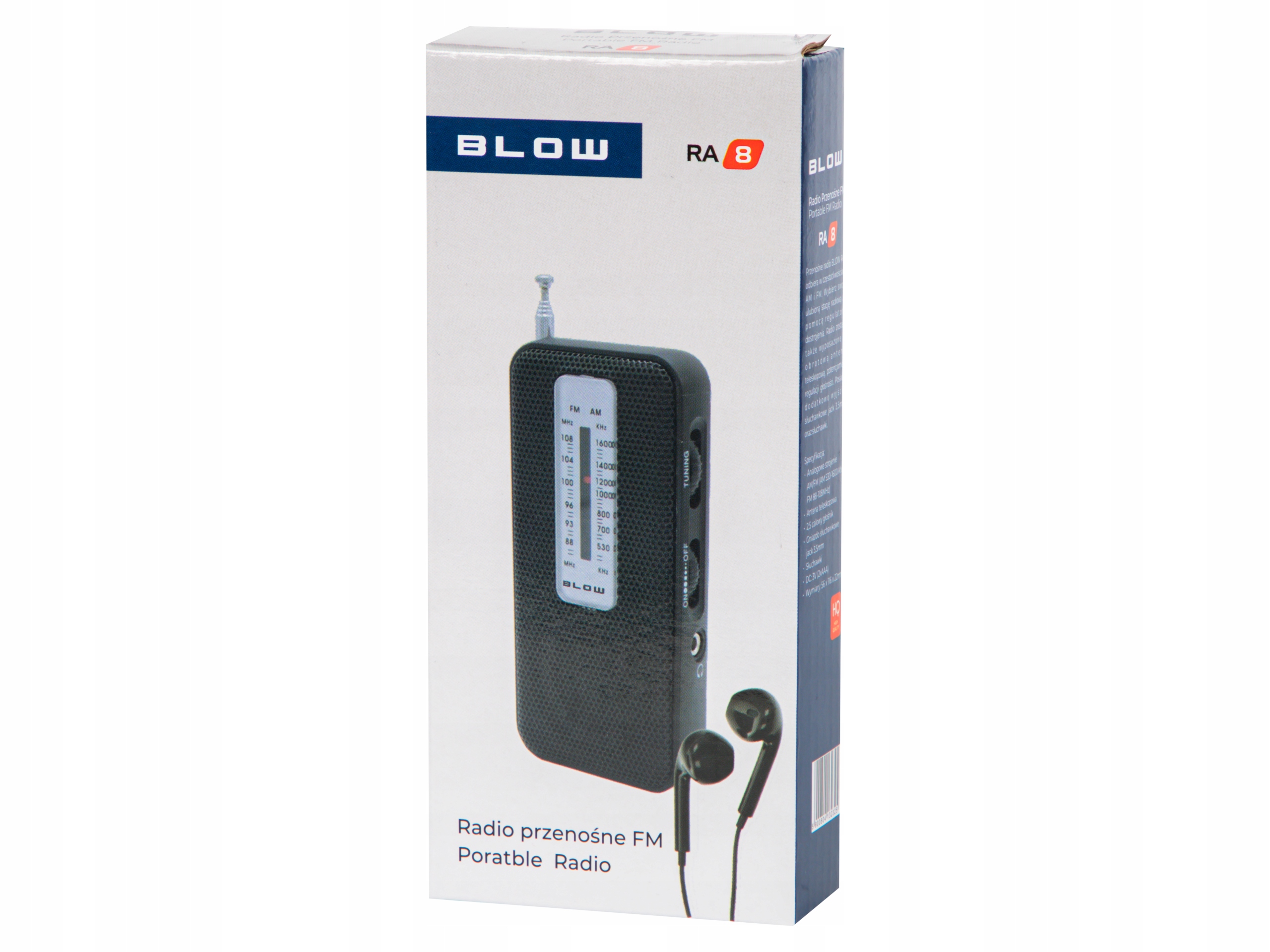 MAŁE MINI RADYJKO kieszonkowe baterie 2x LR03 AM FM BLOW RA8 jack słuchawki Model RA8