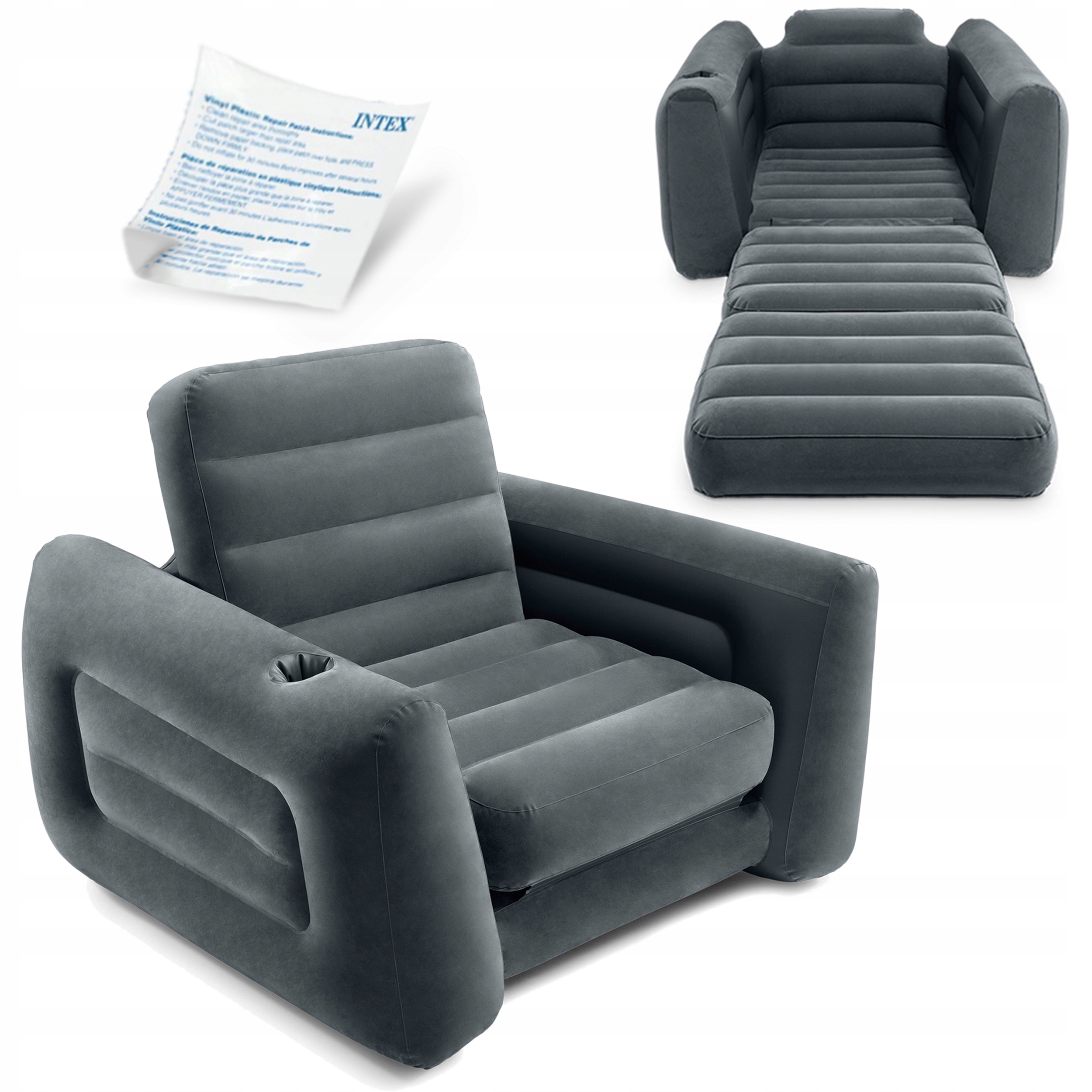 

Fotel Dmuchany Materac Łóżko Intex 2w1 Rozkładany
