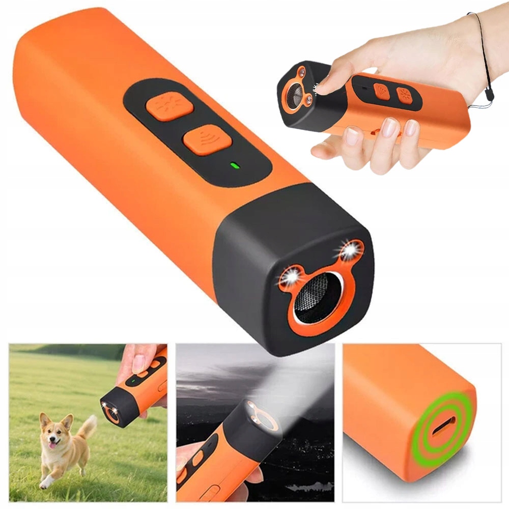 Levně Ultrazvukový trenér psů 10 m Dosah s akumulátorem 800 mah Oranžový