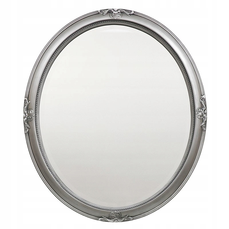 

Lustro Fazowane Srebrne Owalne 70x60cm Stylowe
