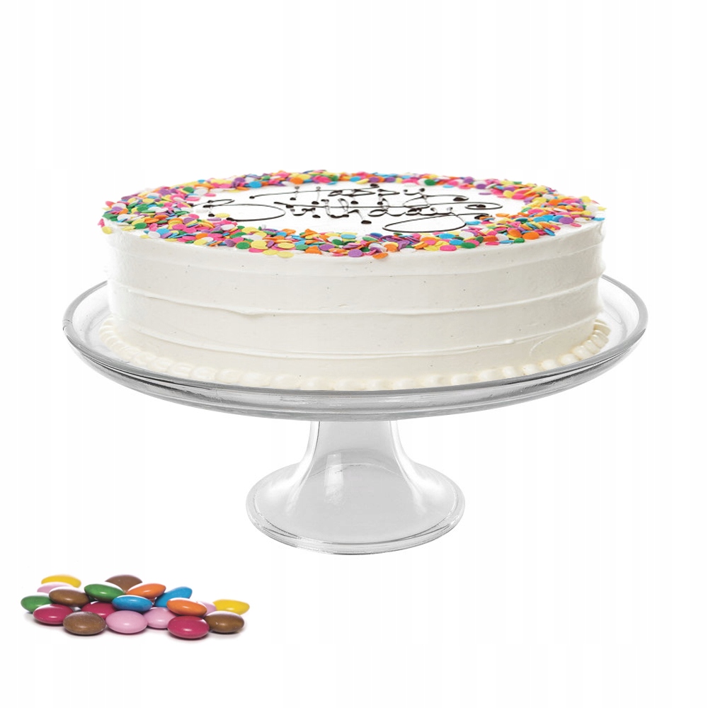 Patera na nóżce na ciasto tort szklana Edwanex Rose 31 cm