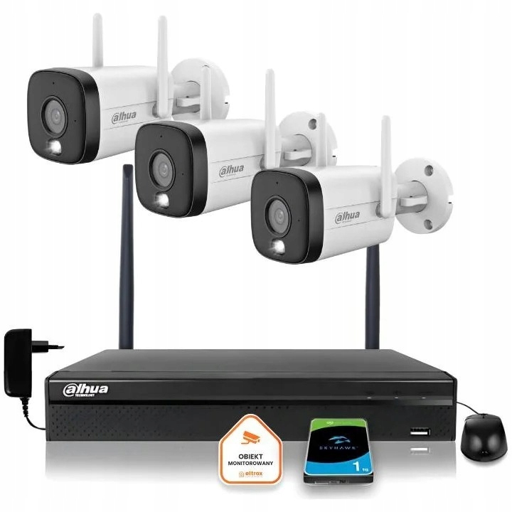 Sada monitorovacej kamery Wifi Ip 3x IPC-HFW1339DTK1-SAW-IL-0280B 3Mpx IR30