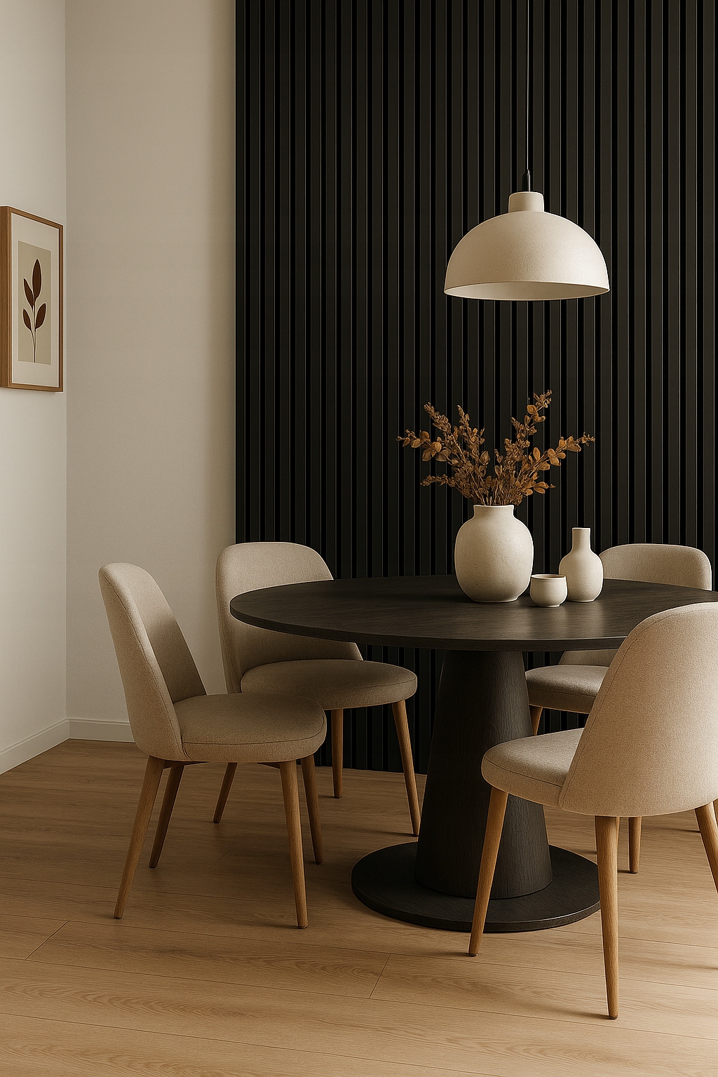 Lamel 3D lamele ścienne panele akustyczne 46x255cm na filcu Czarny