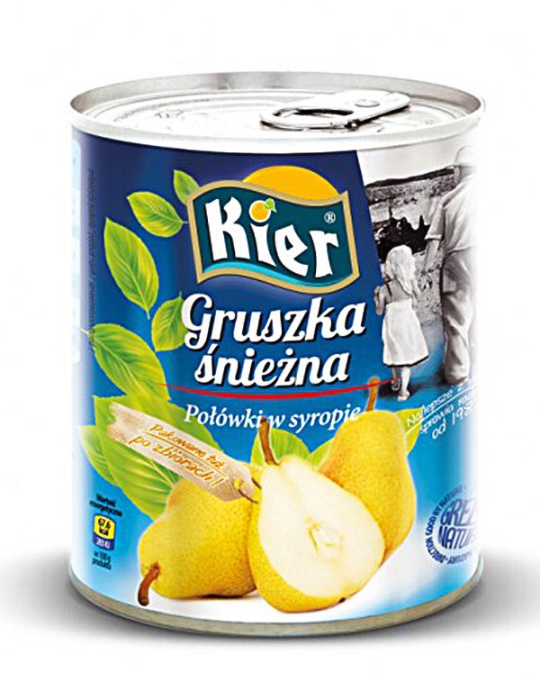 Levně Kier Hrušky Sněhové půlky v lehkém sirupu 820 g