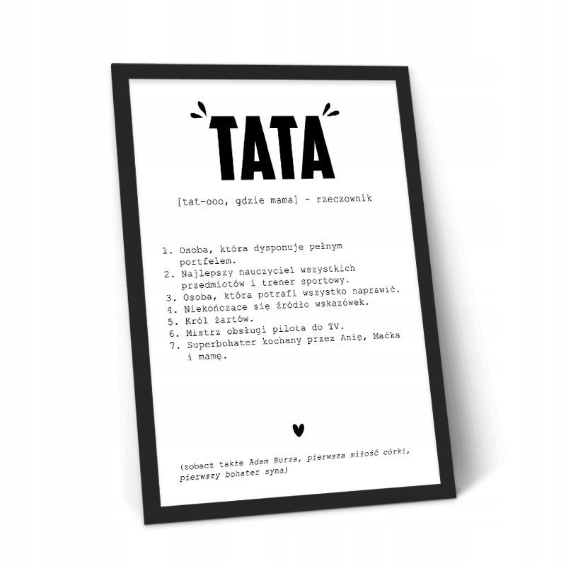 

Typograficzny Plakat Tata ramka a4 definicja