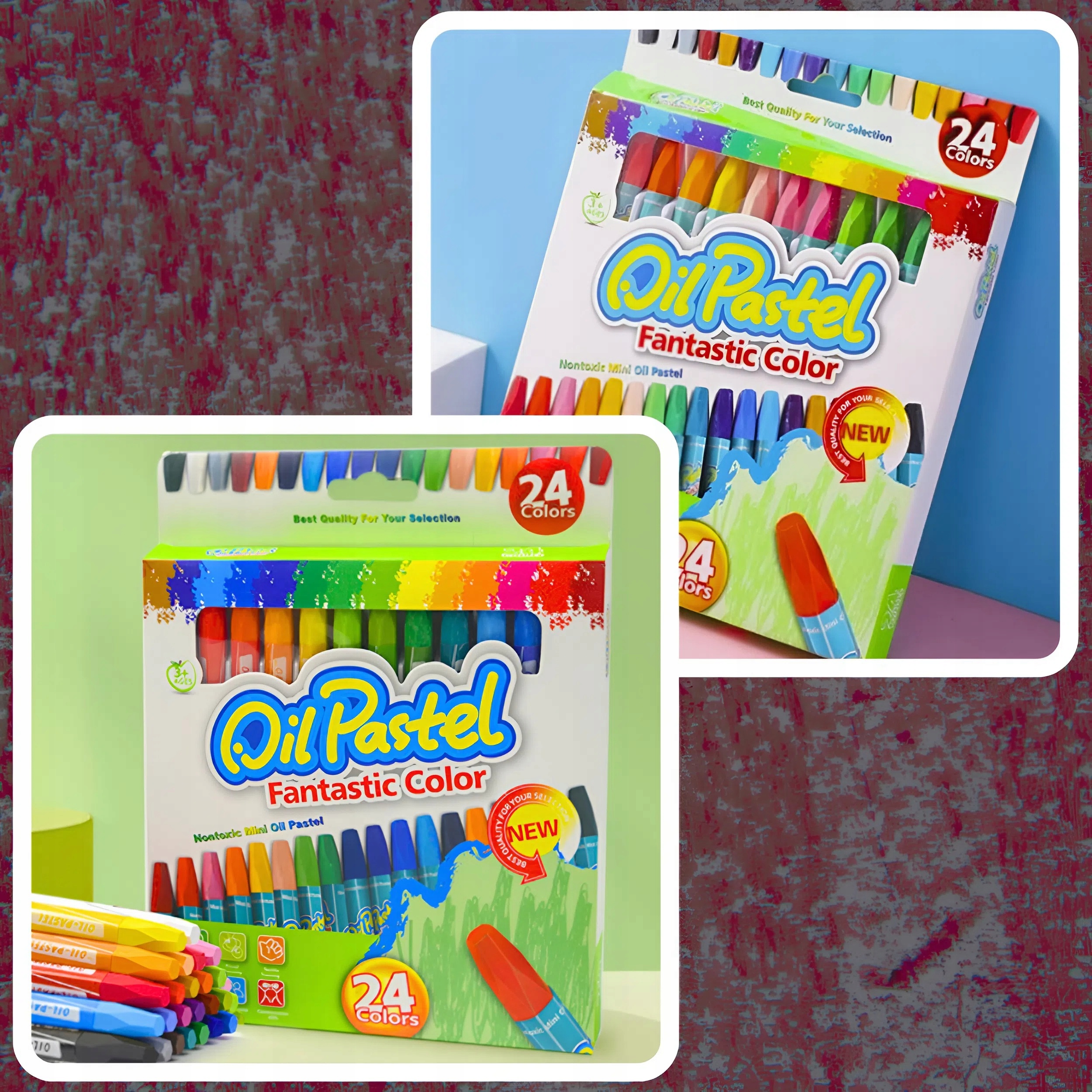 KREDKI ŚWIECOWE SZKOLNE ZESTAW 24 SZT DLA DZIECI DO SZKOŁY DLA MALOWANIA Kolor wielokolorowy