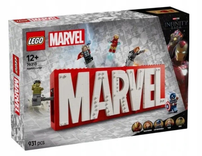 Lego 76313 Hrdinové, Logo Marvel S Minifigurkami
