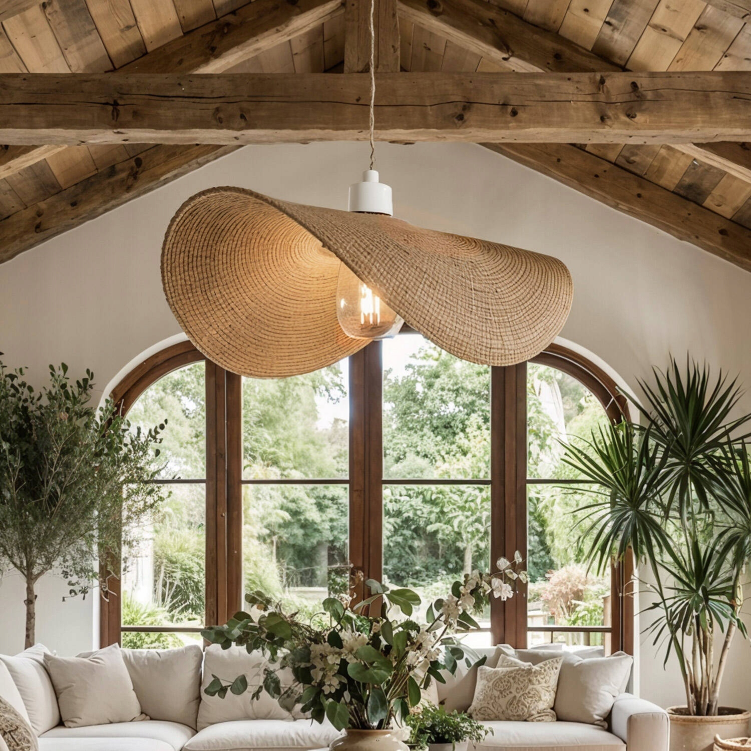 Závěsná lampa z přírodních vláken Devmani Iluzzia