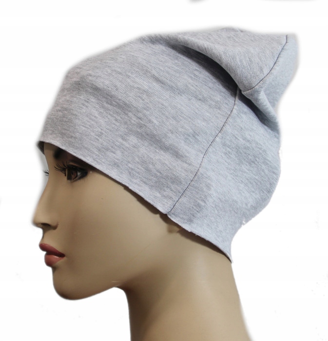 

Czapka Beanie bawełna uniwersalna Jasny Szary