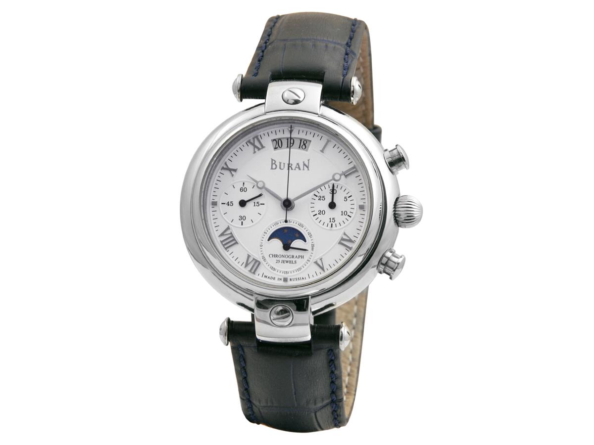 Hodinky Buran Poljot Chronograph Basilika 31679 Fáze Měsíc