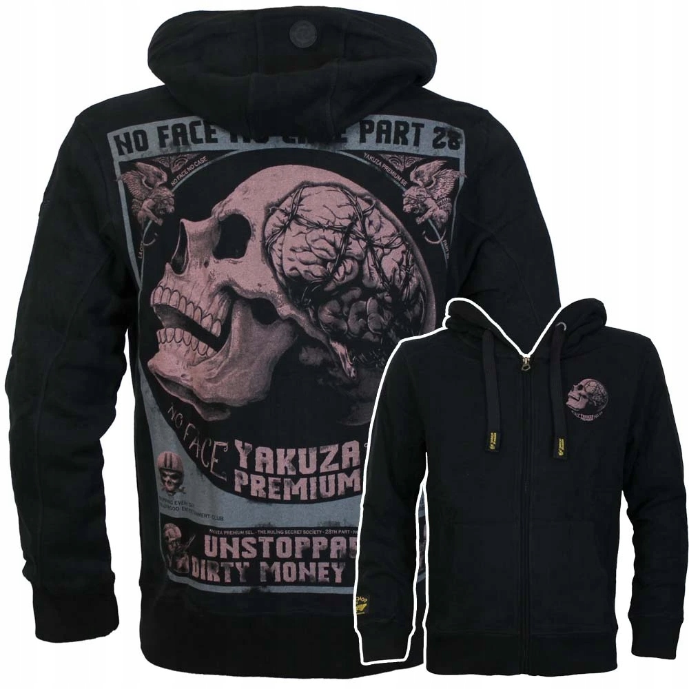 Mikina s kapucou Yakuza Premium 4025B No Face No Case černá NK-4025B/3XL