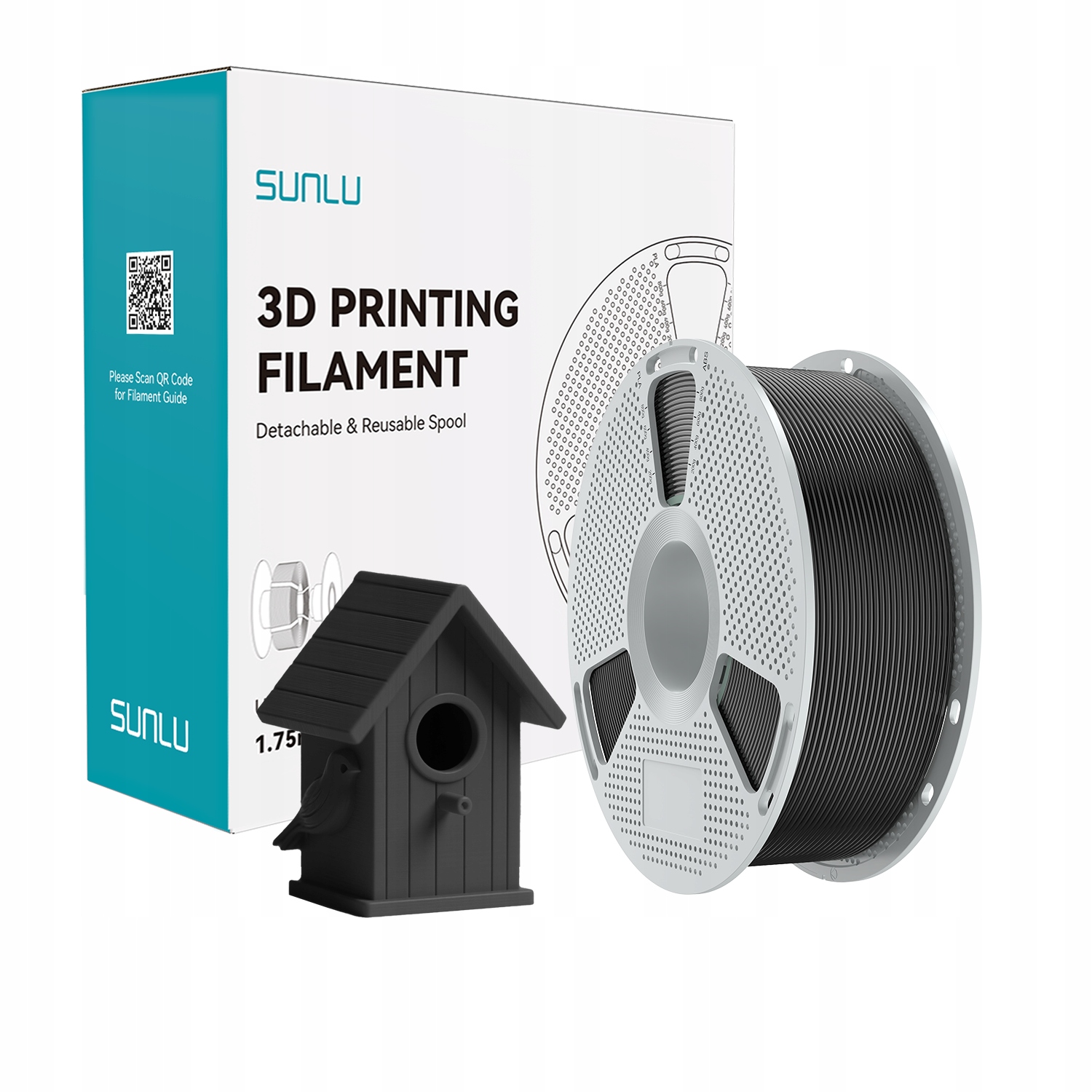 Filament ASA Sunlu 1,75 mm 1000 g czarny