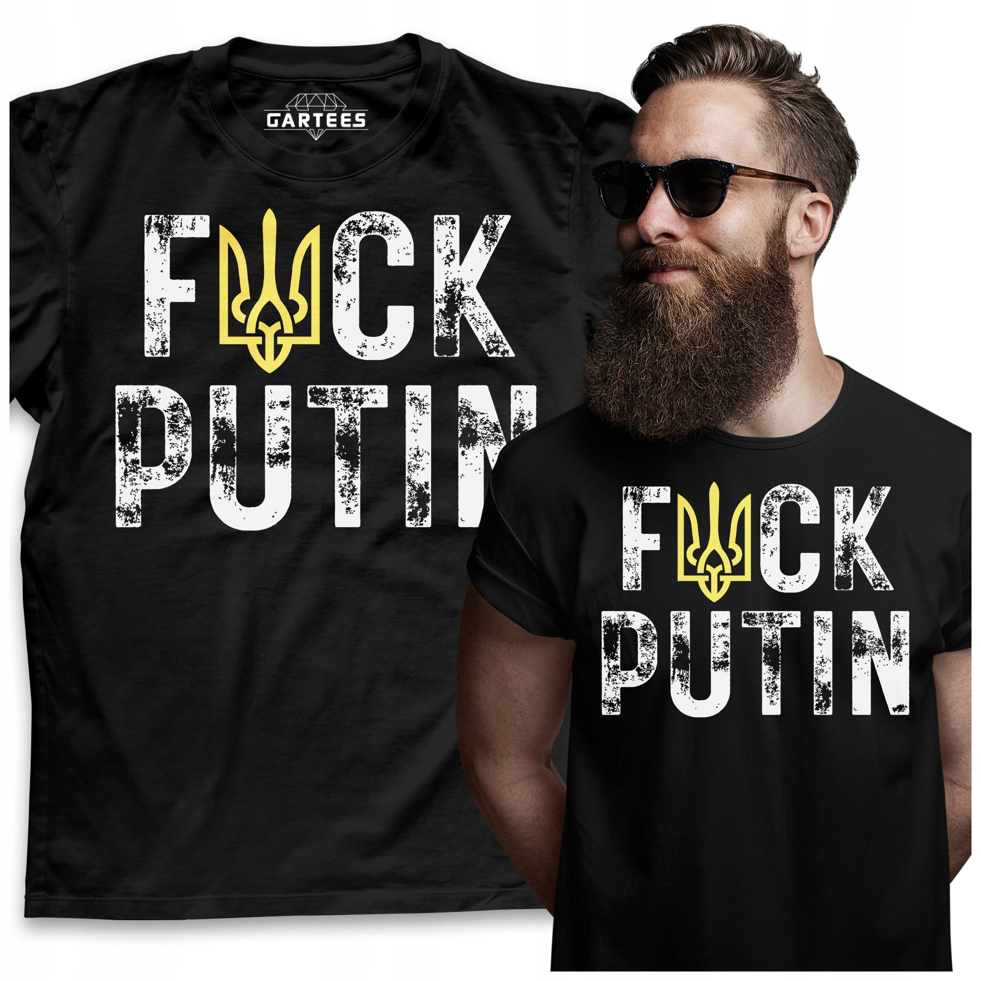 

Koszulka Męska Ukraina Fuck Putin Wojna War Tshirt