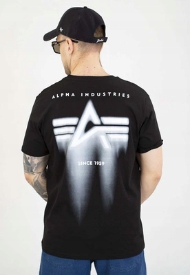 Tričko Alpha Industries Spray Print 266526 černo bílé