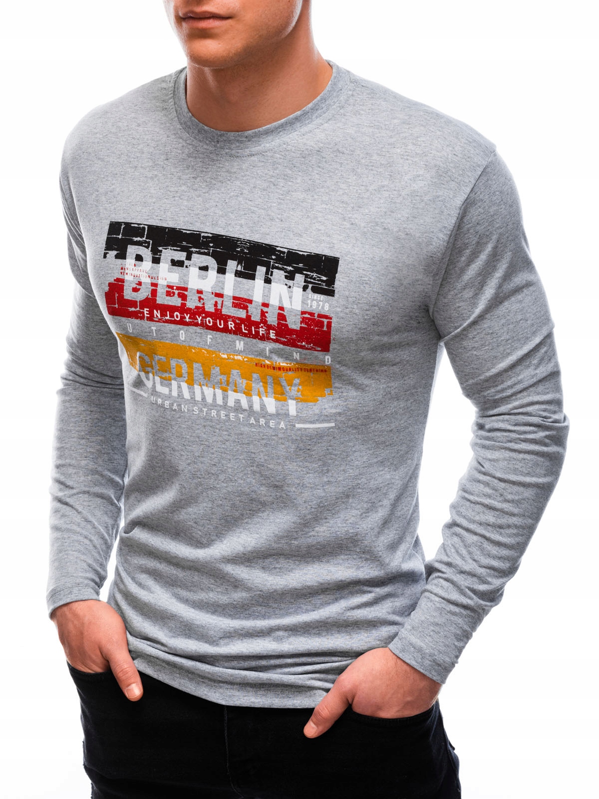 

Longsleeve męski z nadrukiem 146L szary L