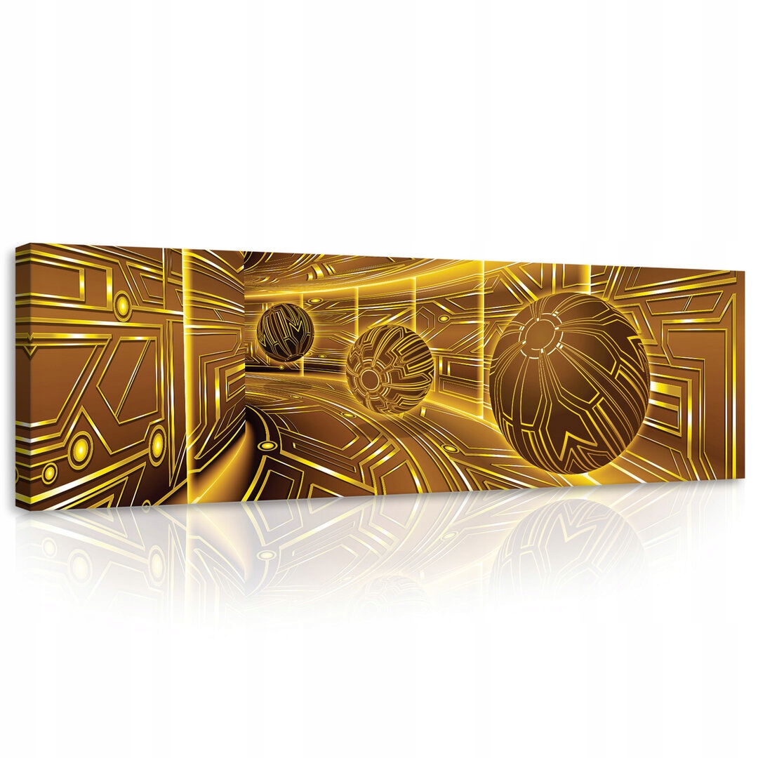 Obraz 145x45 Zlaté geometrie Umění do kabinetu Světelné linie