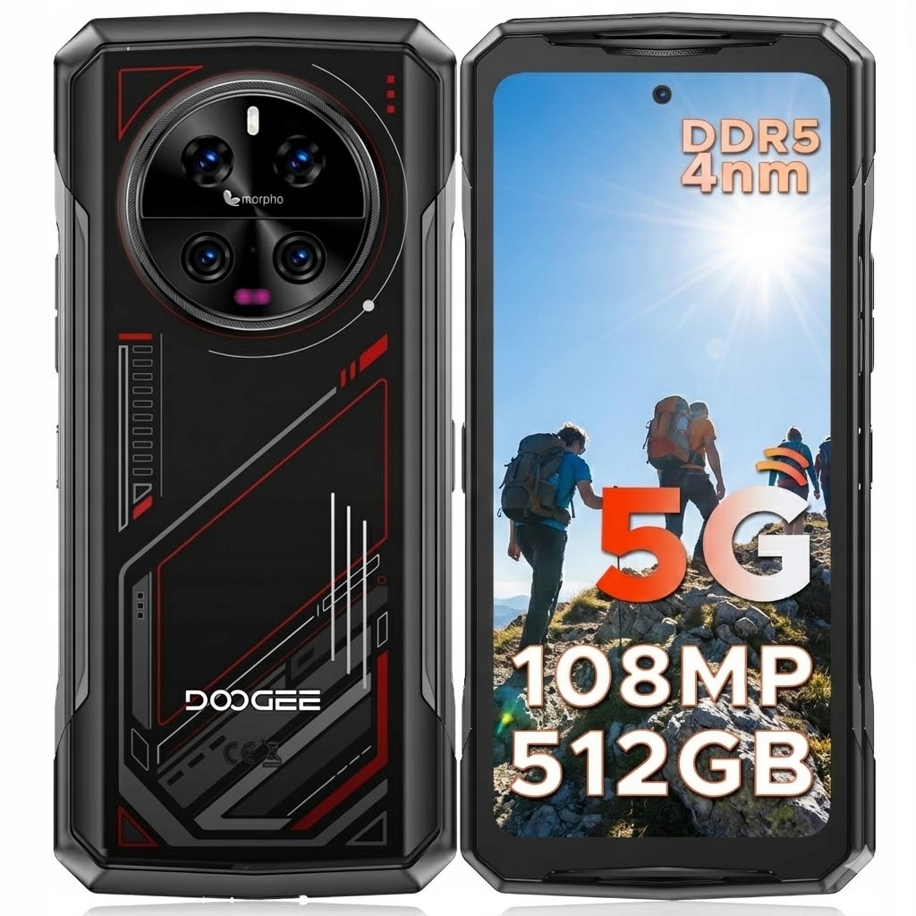 Odolný Smartphone DooGee V40 32+512GB 120Hz 6,8" Ips Displej 8680mAh Baterie 108MP Fotoaparát Nfc Sim