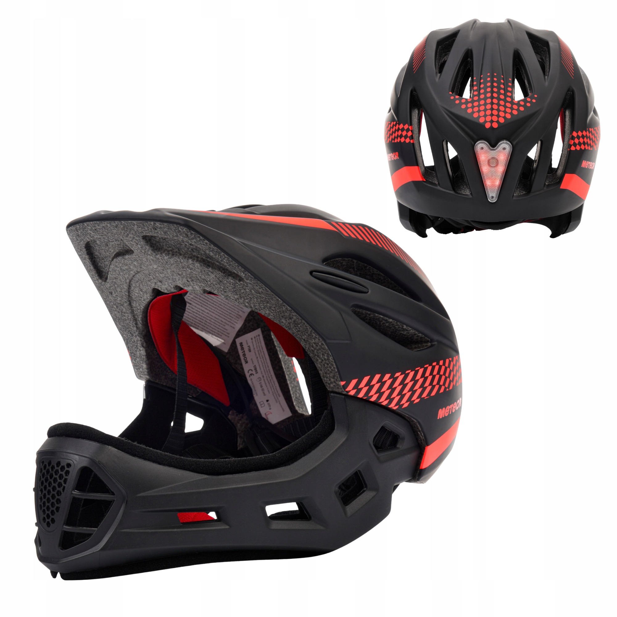 Cyklistická helma Full Face Odnímatelná čelist In-mold Nastavitelná Enduro 48-52 cm