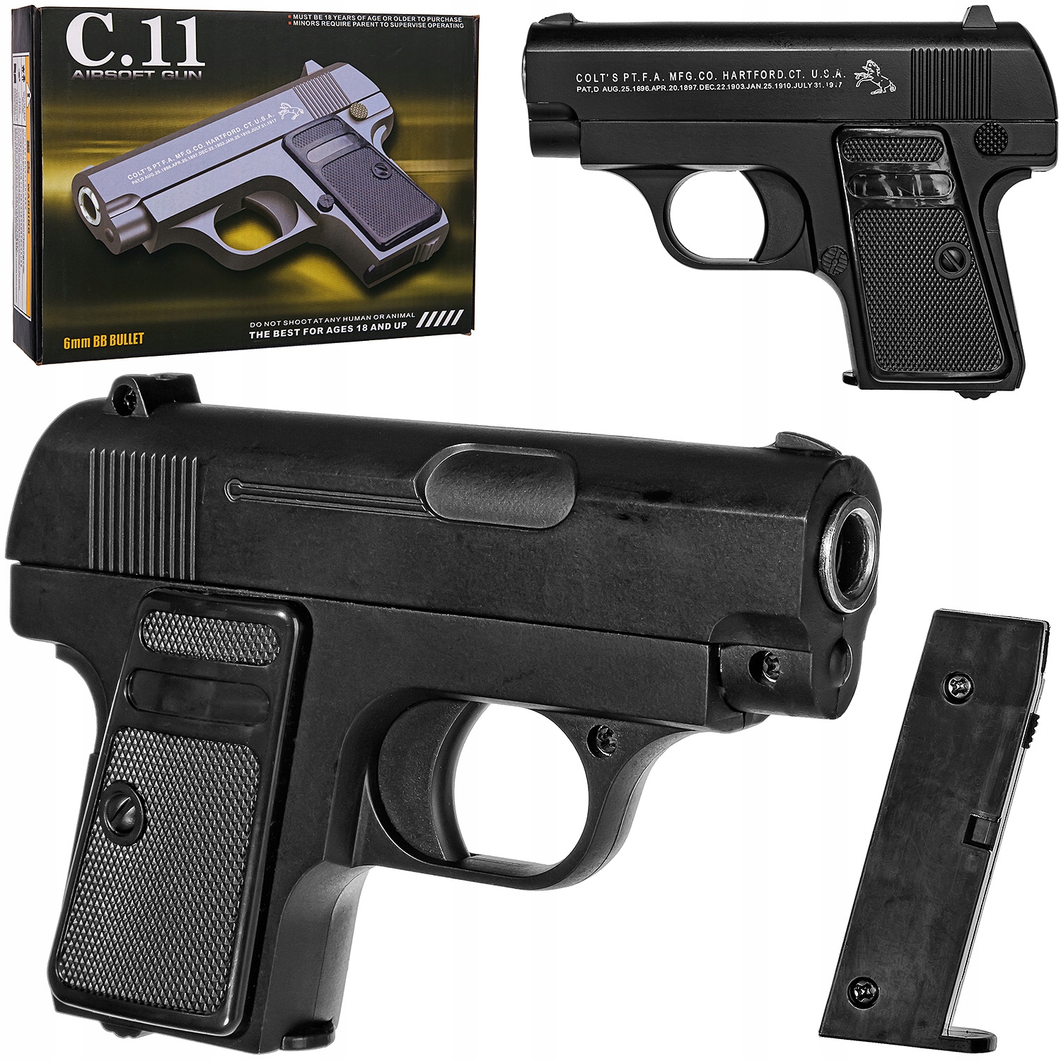 

Pistolet Metalowy C11 Colt Replika Asg Kulki 6MM