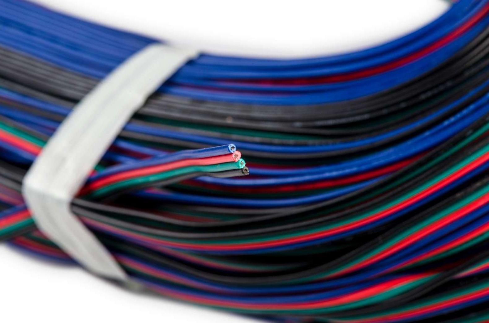 Przewód czterożyłowy TLWY 4x0,35mm2 do taśmy LED RGB kolorowy MIEDŹ 100m Kod producenta MM-RGB-100M