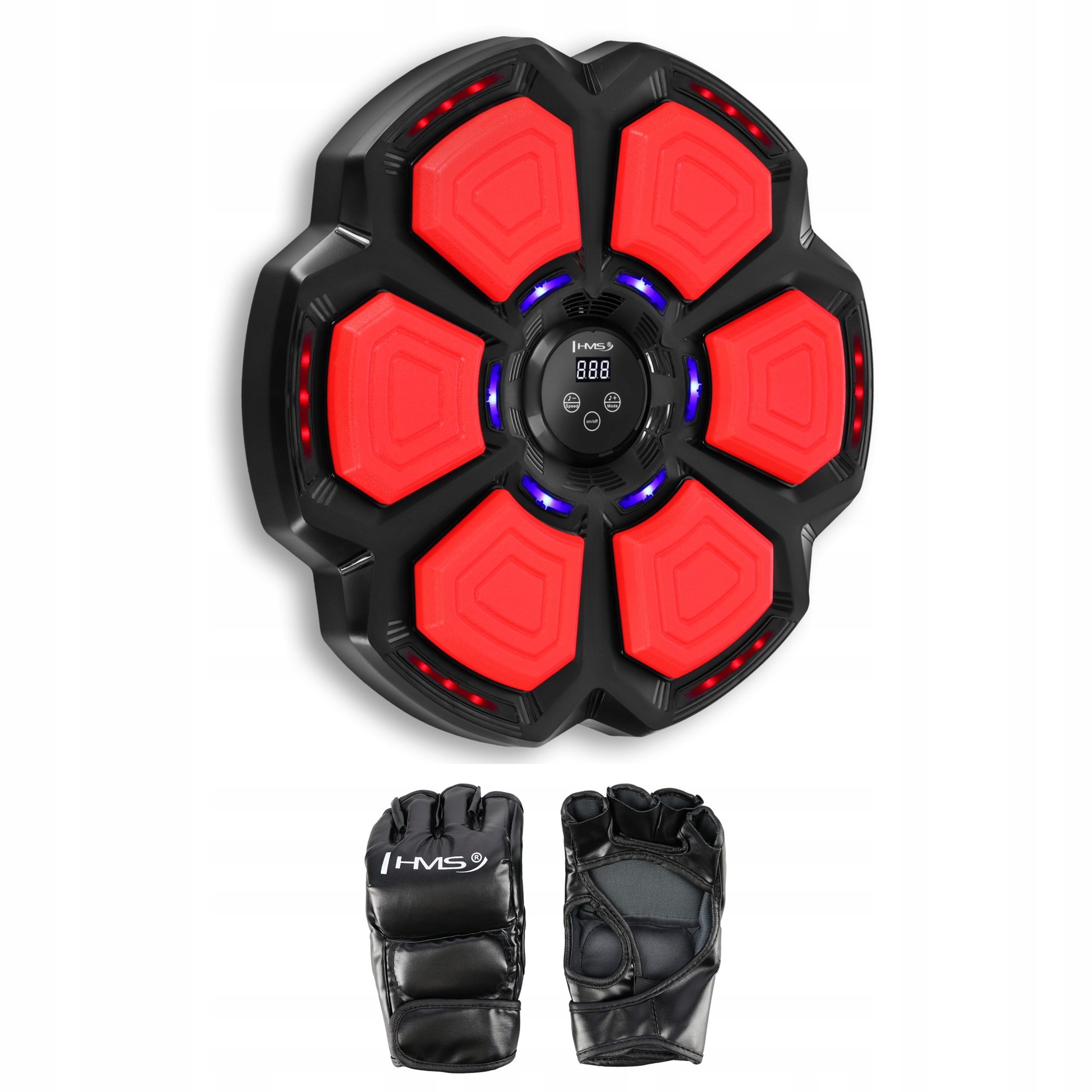 Elektronický boxerský štít Led hudba Bluetooth reflex trénink Hms