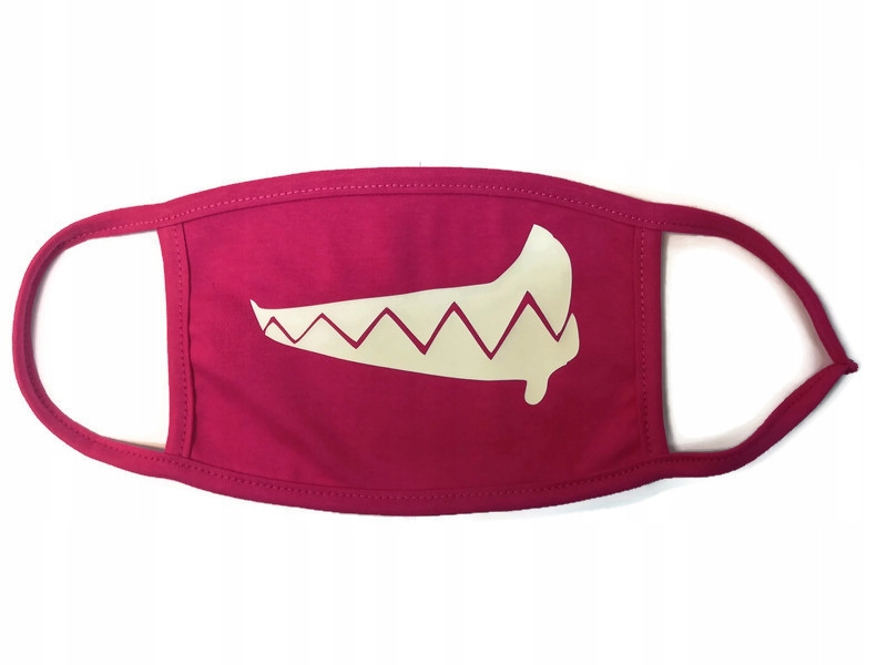 MASKA BAWEŁNIANA DZIECIĘCA RÓŻOWA ZĘBY MAŁA PL