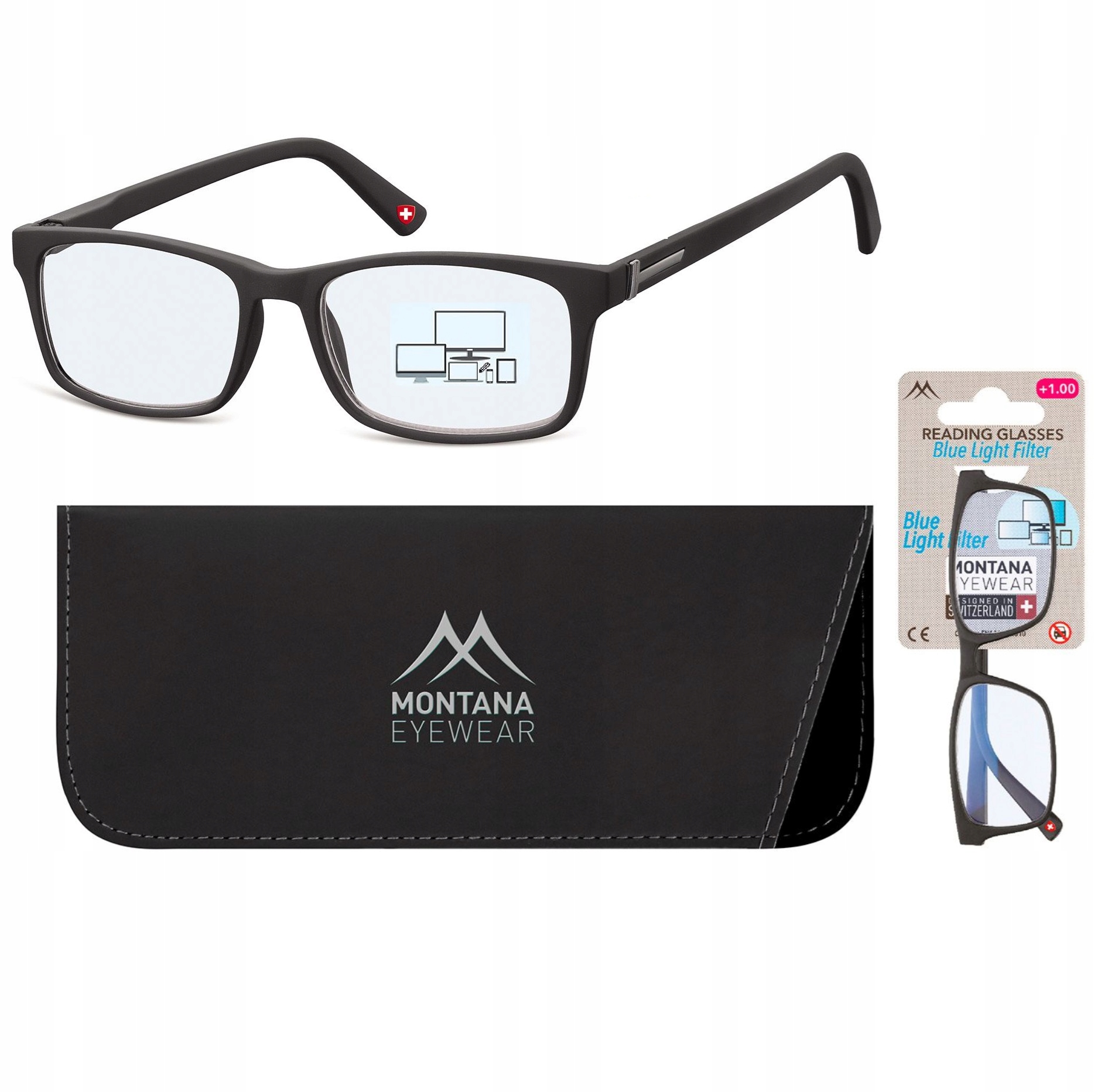 Okulary Do Czytania Korekcyjne Filtr Blue Light Zerówki Etui Męskie Damskie