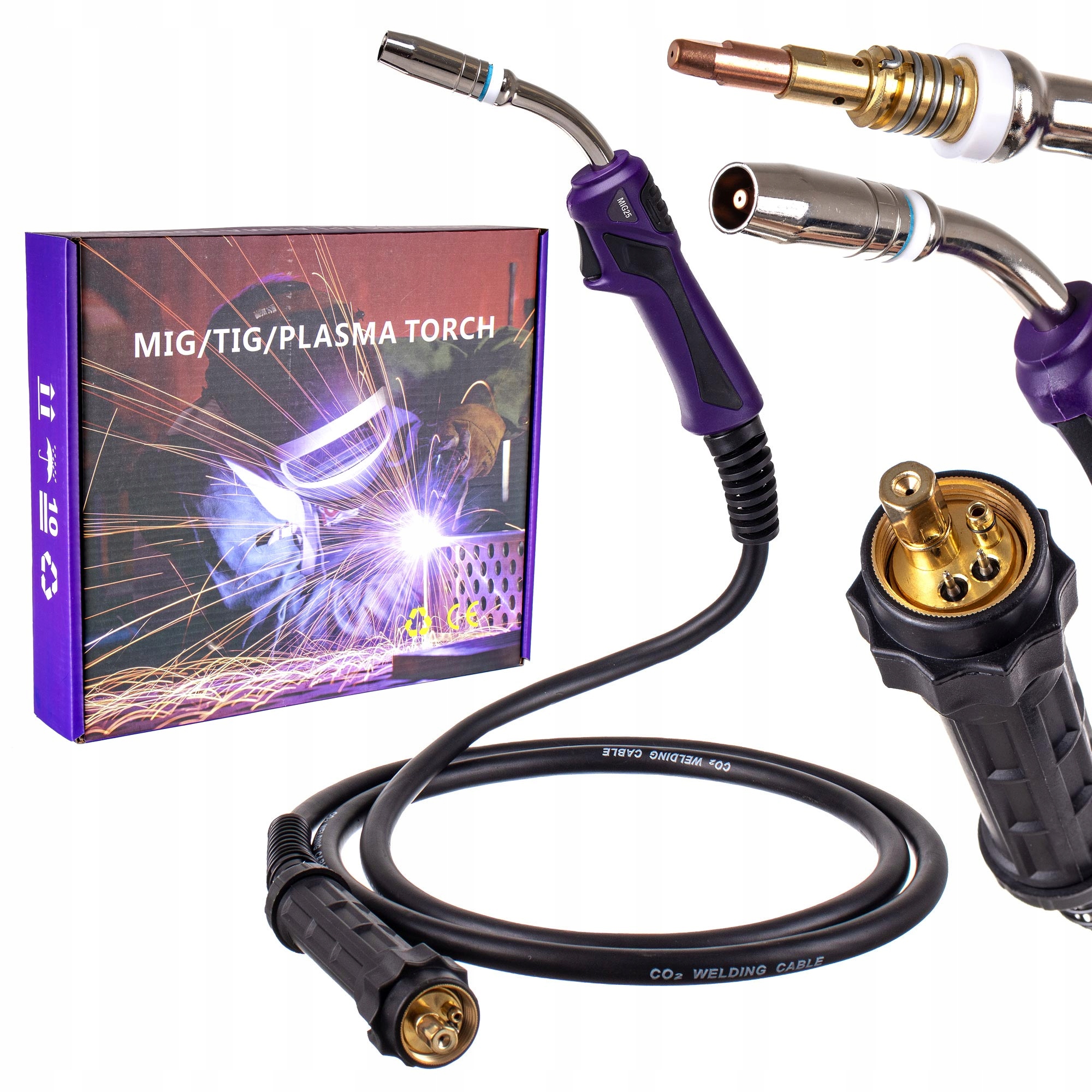 Svařovací Držák 4 M MB25 Mig Mag Euro Konektor S Kloubem Pro Migomat