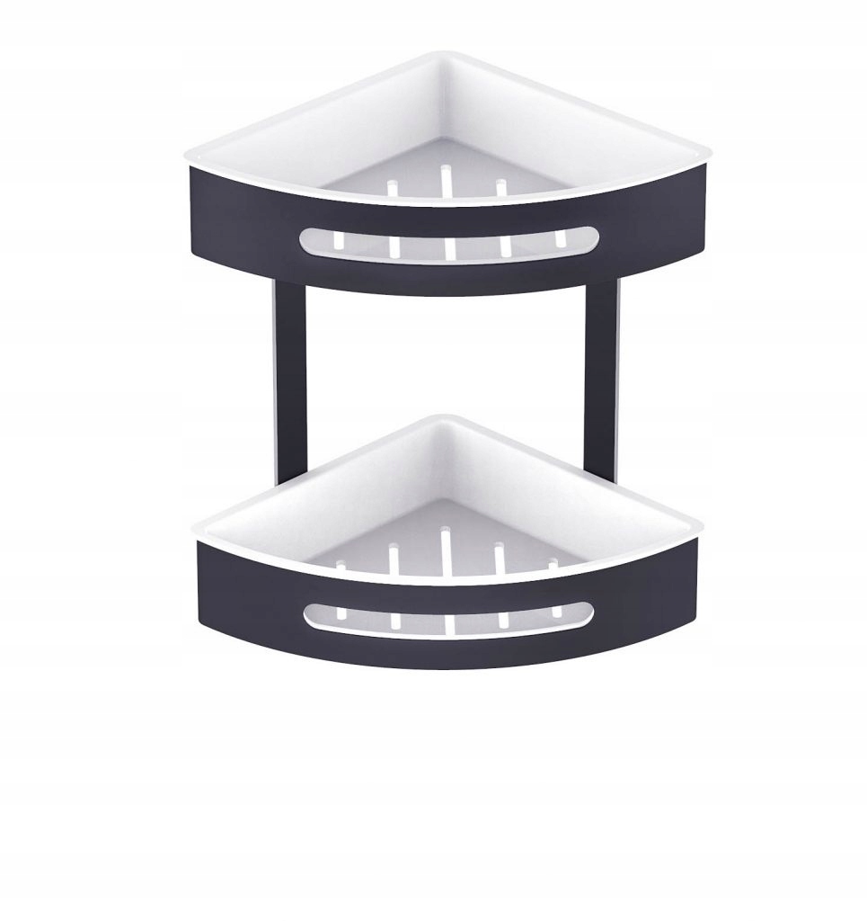 Stella dvojitý rohový košík, biela vložka 16.072-B, čierny mat