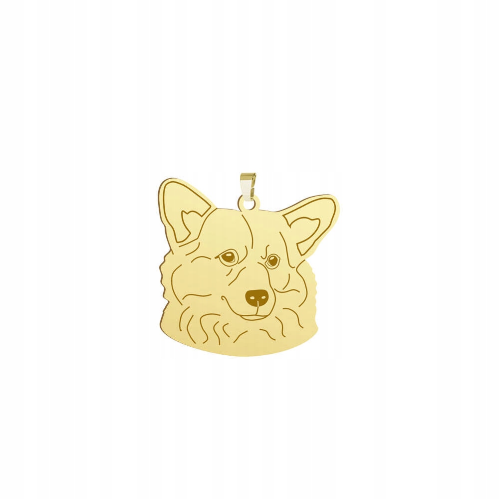 Zlatý přívěsek s psem Welsh Corgi Pembroke 925 Dárek Šperky Gravírování