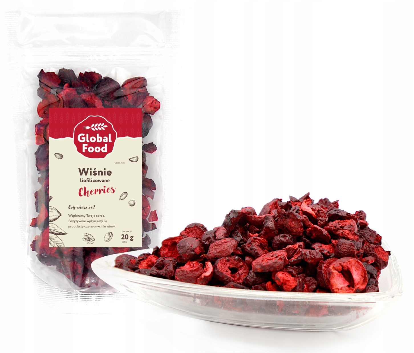 WIŚNIE LIOFILIZOWANE 20g POŁÓWKI