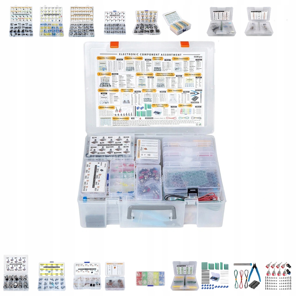 Sortiment elektronických súčiastok XXXL, 5228 ks, kondenzátor