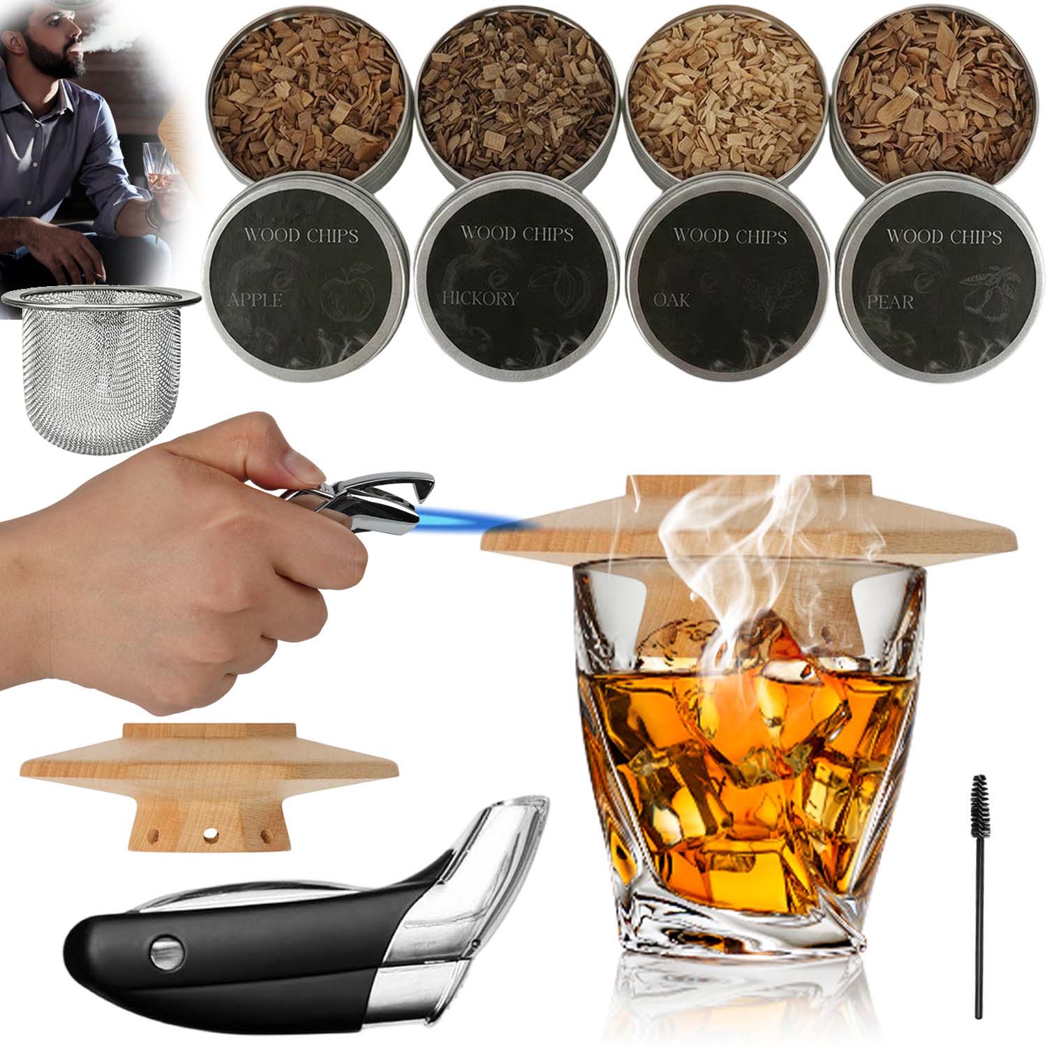 Sada Na Uzení Whisky Smoker Dárek Pro Tátu, Manžela S Nářadím