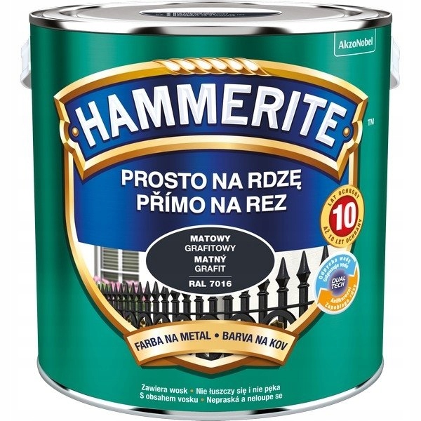 

Hammerite Na Rdzę 2,5L Grafit-owy RAL7016 Mat